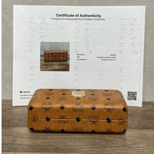 Authentic MCM Eyewear Case – Cognac Diamond Pattern, COA EuC